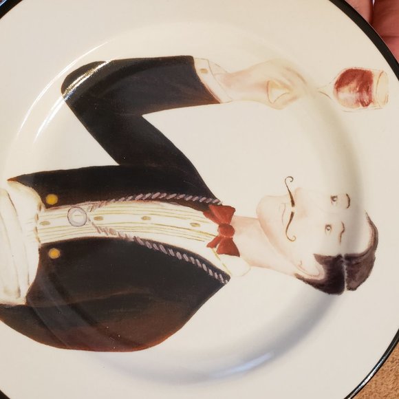 4 Salad Dessert Plates "Wine Enthusiast" - Picture 3 of 8